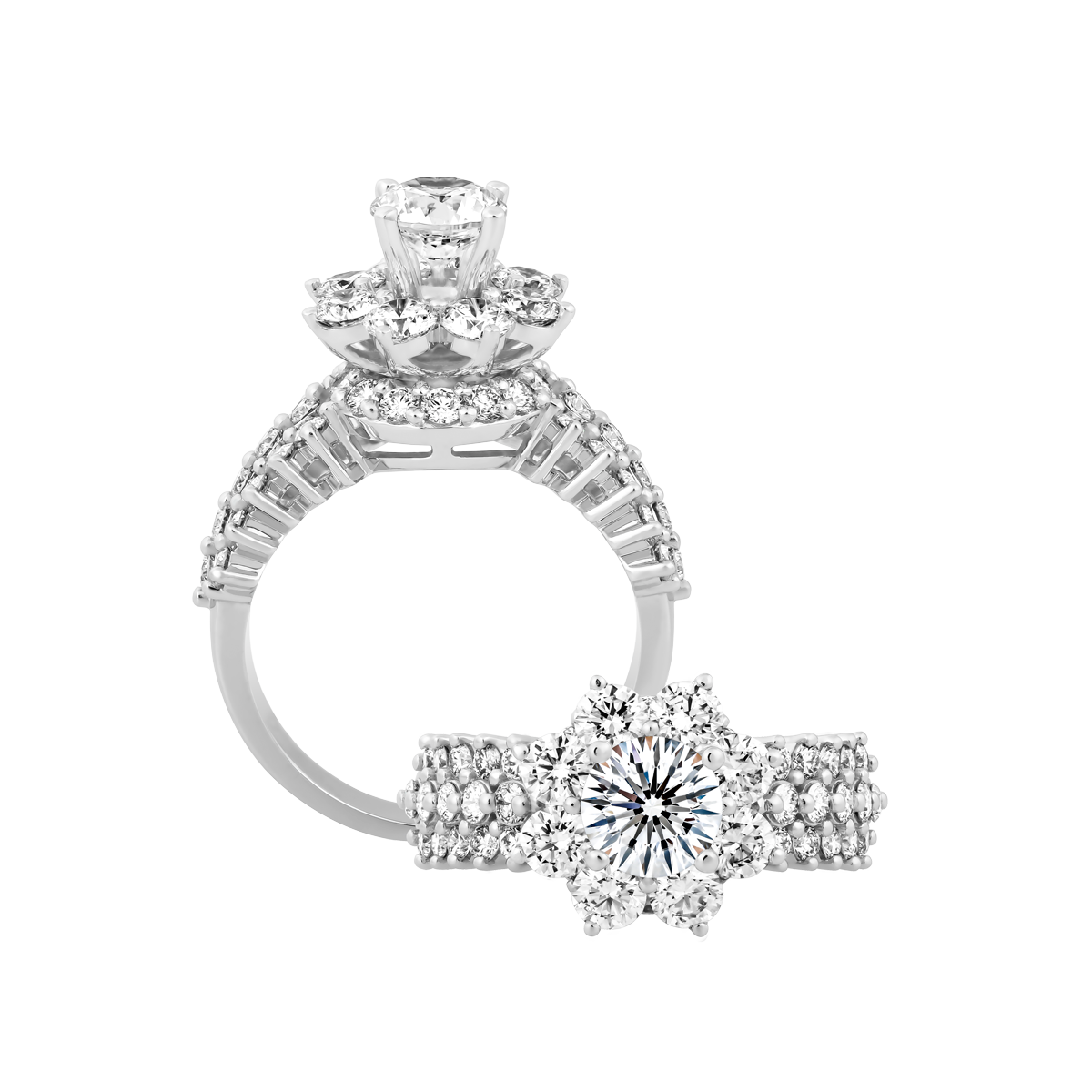 Ổ nhẫn nữ kim cương tấm vàng 14K Bellamy N 1CT