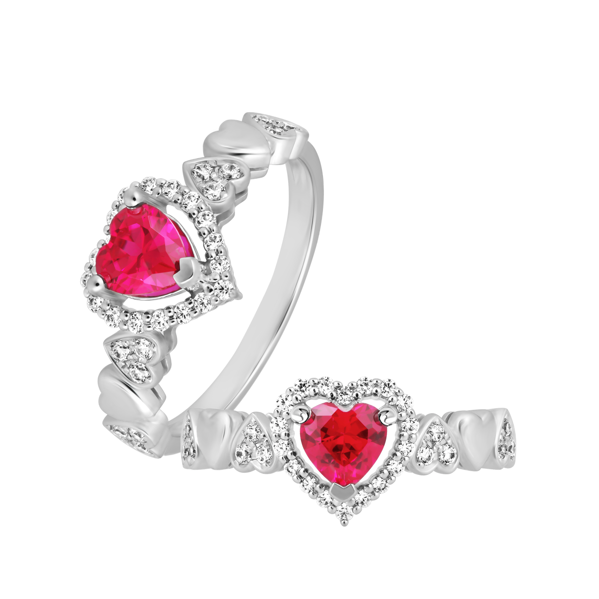 Nhẫn nữ đính đá màu Ruby vàng 14K Valentina S.RUB