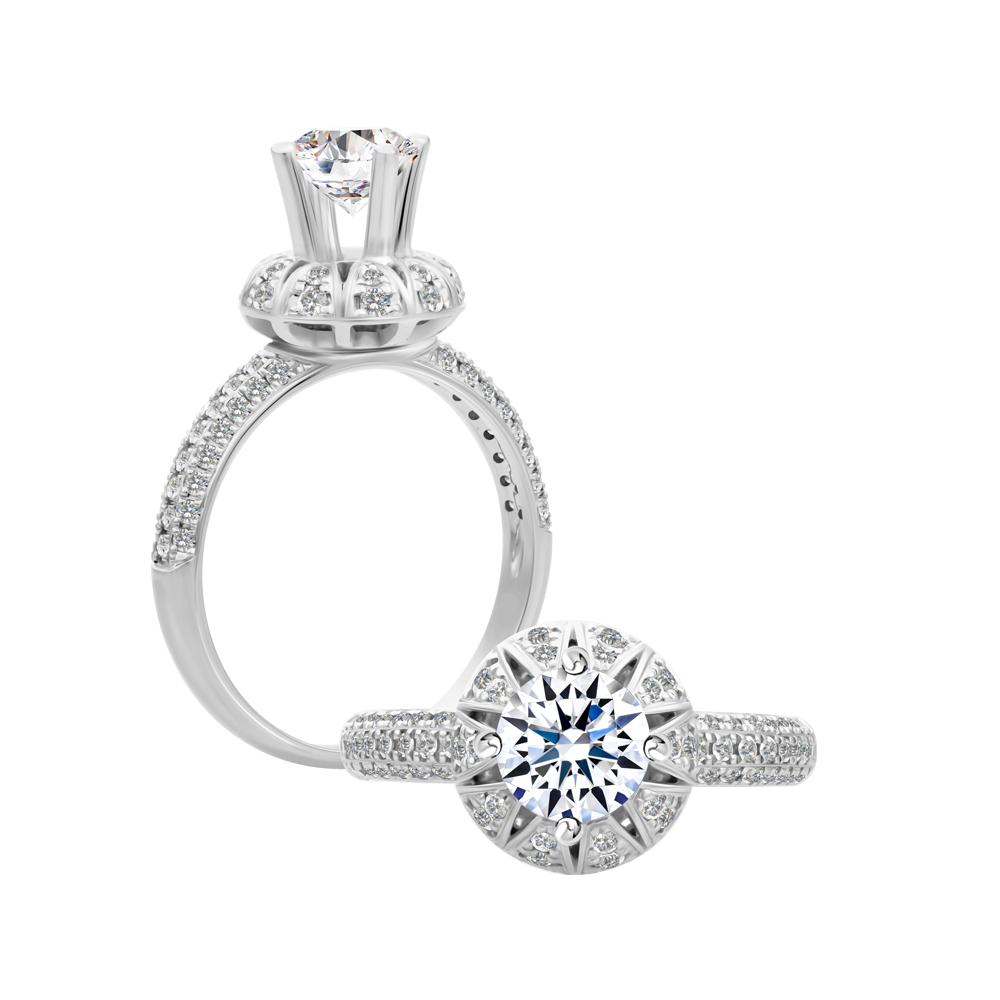Nhẫn nữ kim cương tấm vàng 14K Perfective 1CT