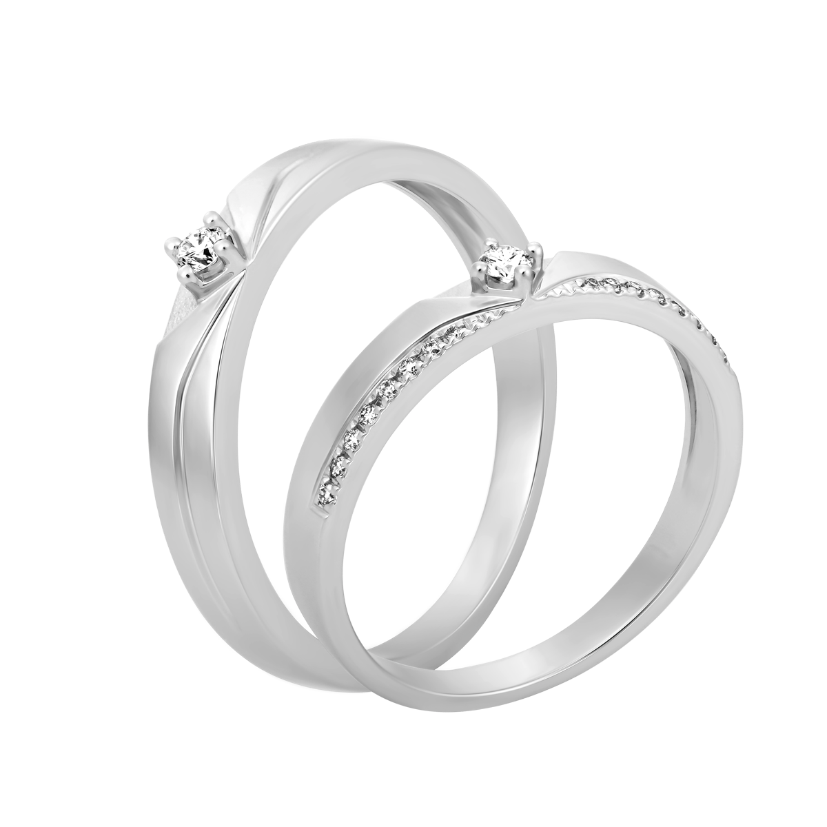 Nhẫn cưới nữ kim cương viên vàng 14K Perfectly F