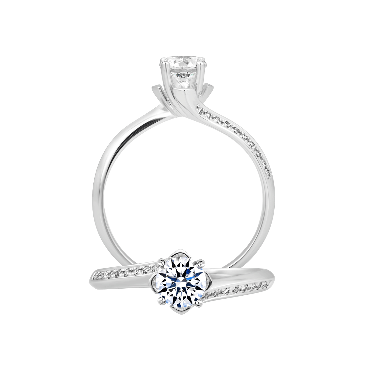 Nhẫn nữ kim cương tấm vàng 14K Dazzling 5C