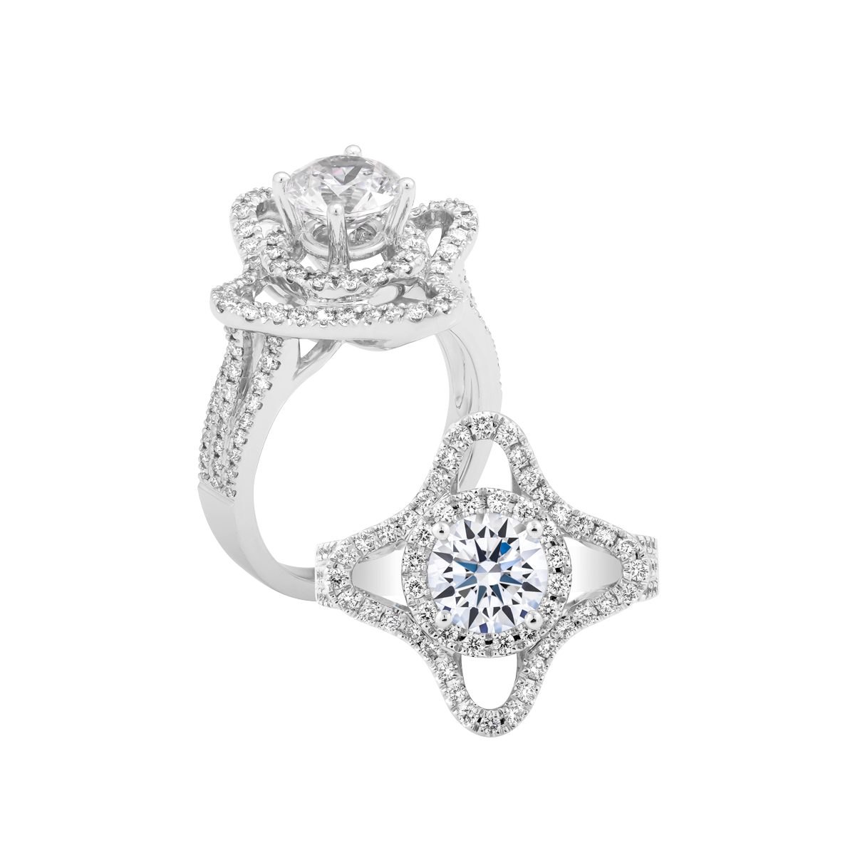 Nhẫn nữ kim cương tấm vàng 14K Trystan 1CT