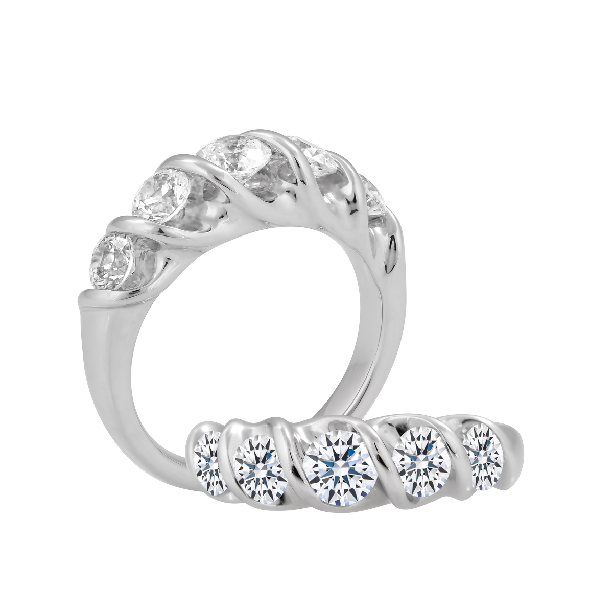 Nhẫn nữ đính đá CZ vàng 14K Twist 3C