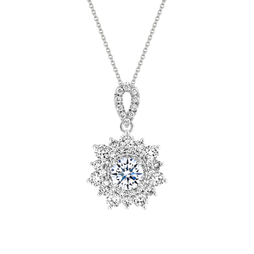 Mặt kim cương tấm vàng 14K Flowery 3C