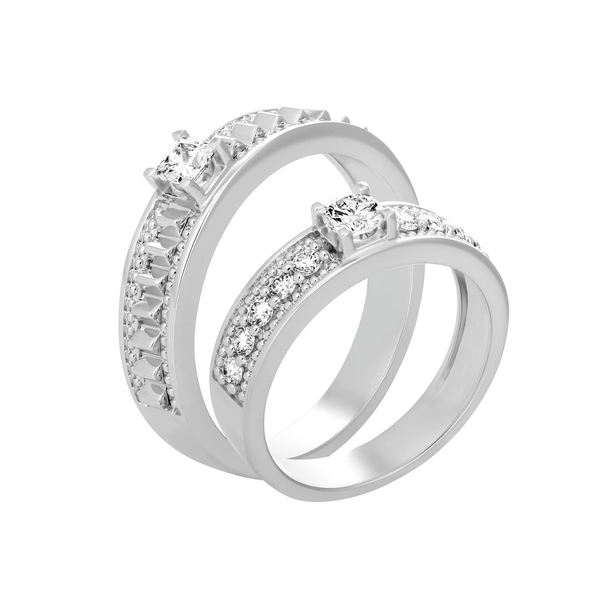 Nhẫn cưới nữ kim cương viên vàng 14K Congenial RD2C F