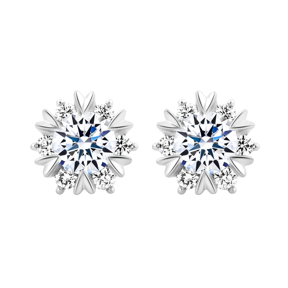 Ổ Bông kim cương tấm vàng 14K Jamina 3C