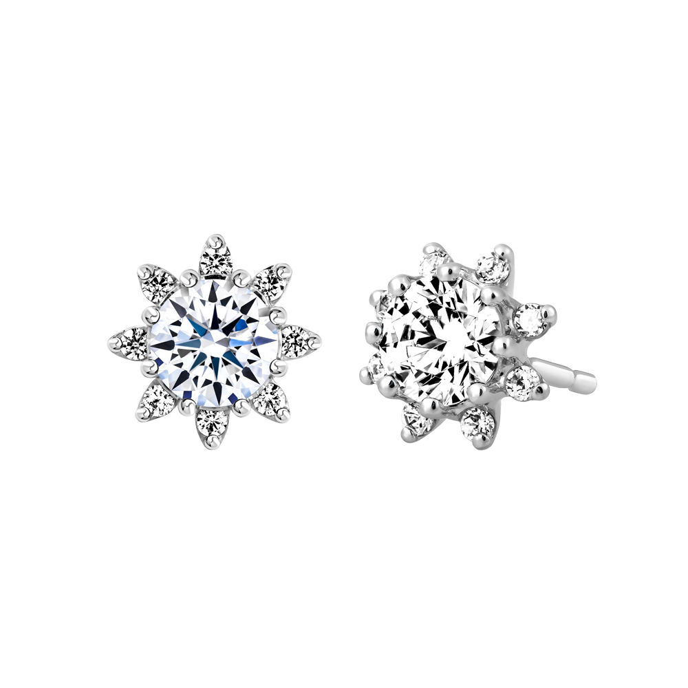 Hoa tai kim cương tấm vàng 14K Girasoli N 2C