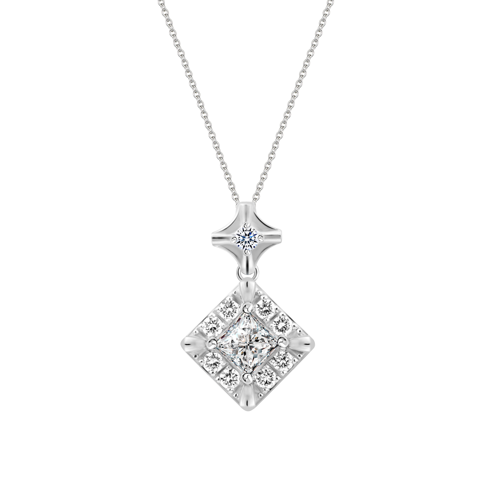Mặt đính đá CZ vàng 14K Glancing PR 2C