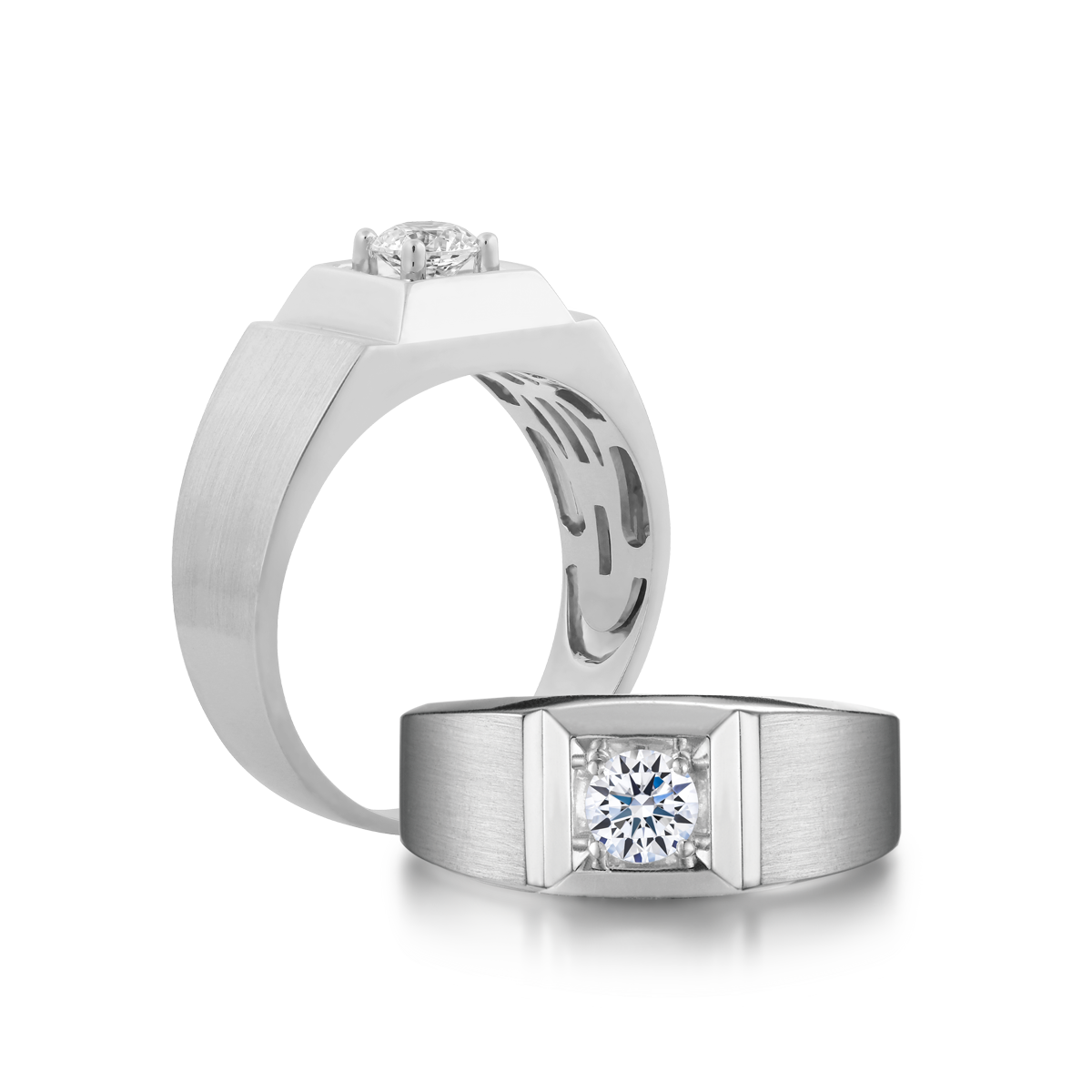 Nhẫn nam đính đá CZ vàng 14K Skillful 1.5CT W