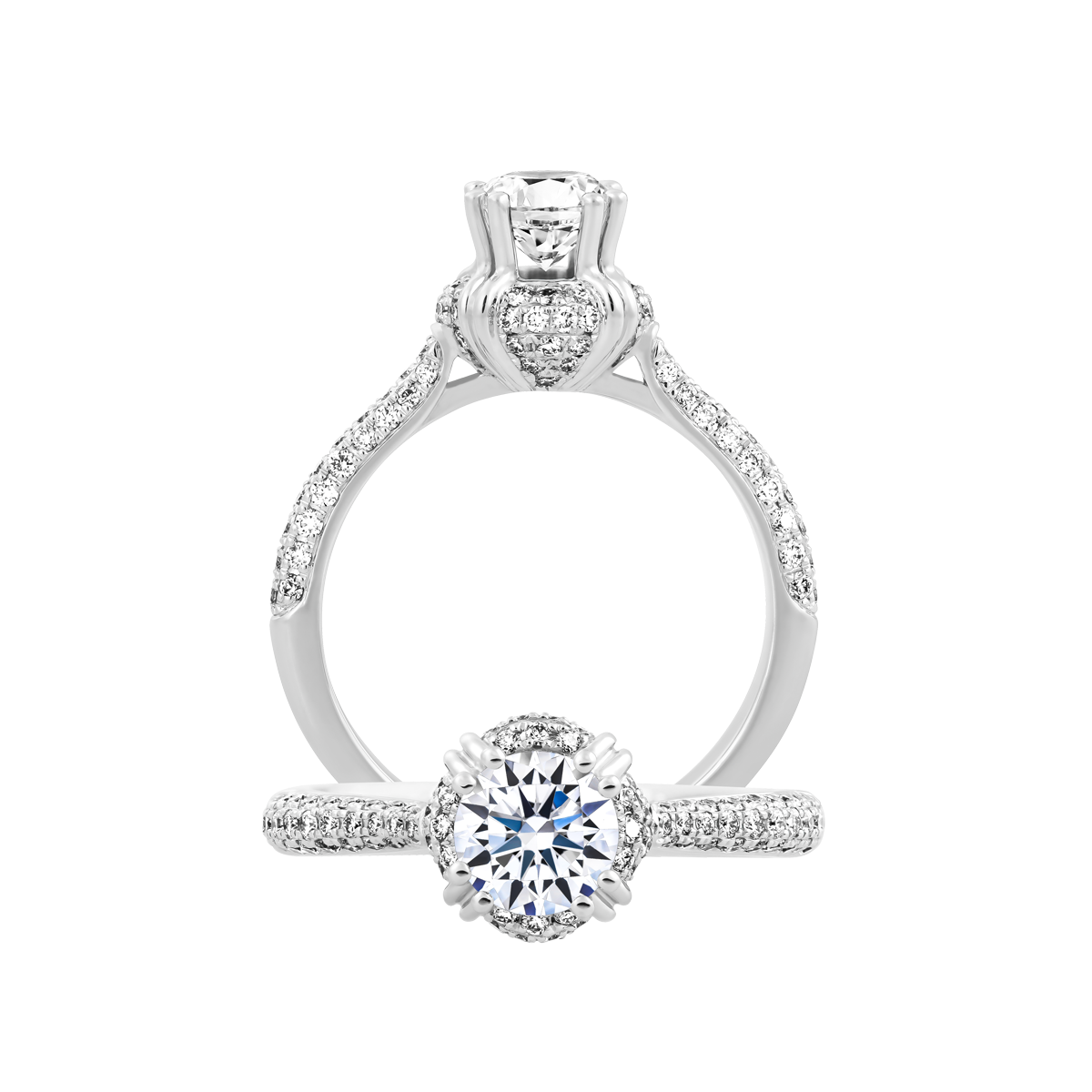 Ổ nhẫn nữ kim cương tấm vàng 14K Buckly N 5C