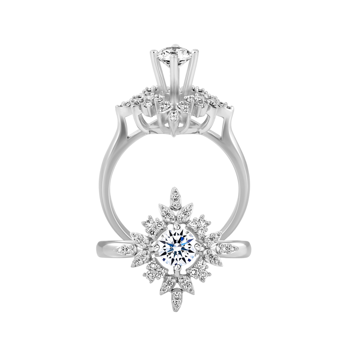 Nhẫn nữ kim cương tấm vàng 14K Entirely 3C