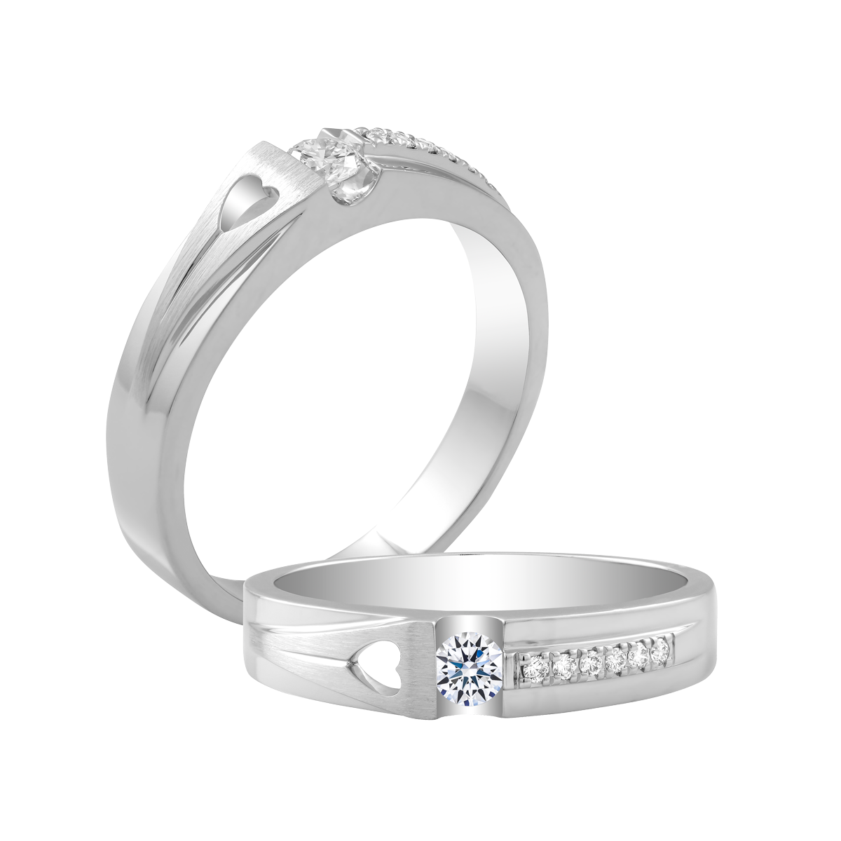 Nhẫn cưới nữ kim cương vàng 14K Visola 10p F
