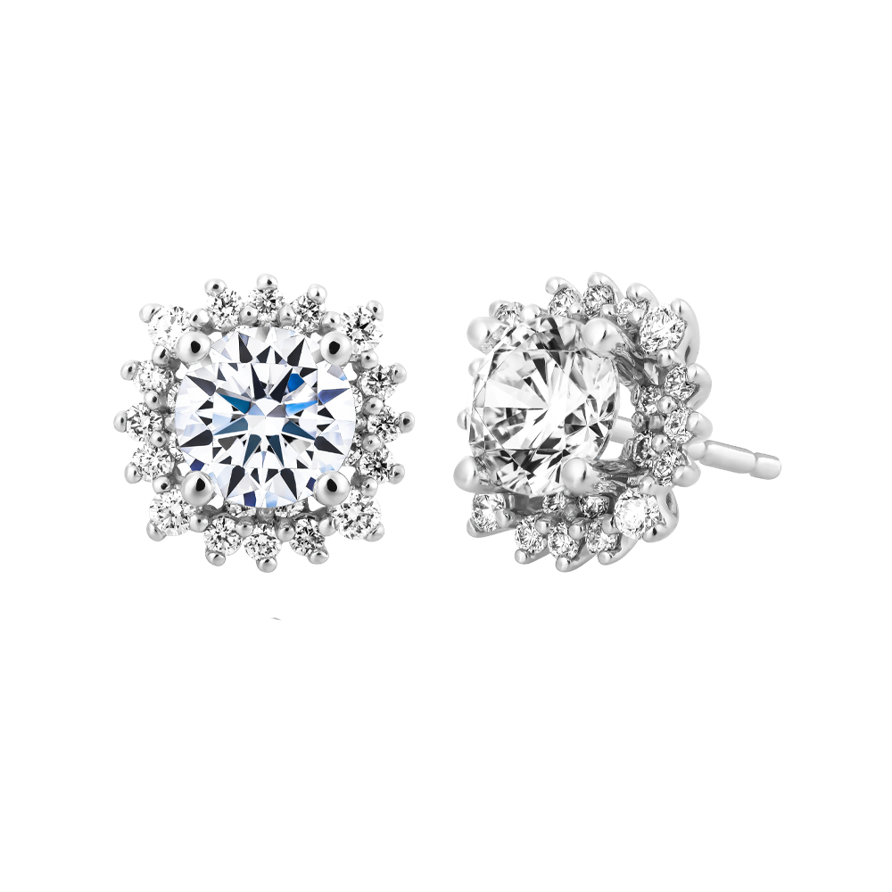 Ổ Bông kim cương tấm vàng 14K Ethelbert 3C