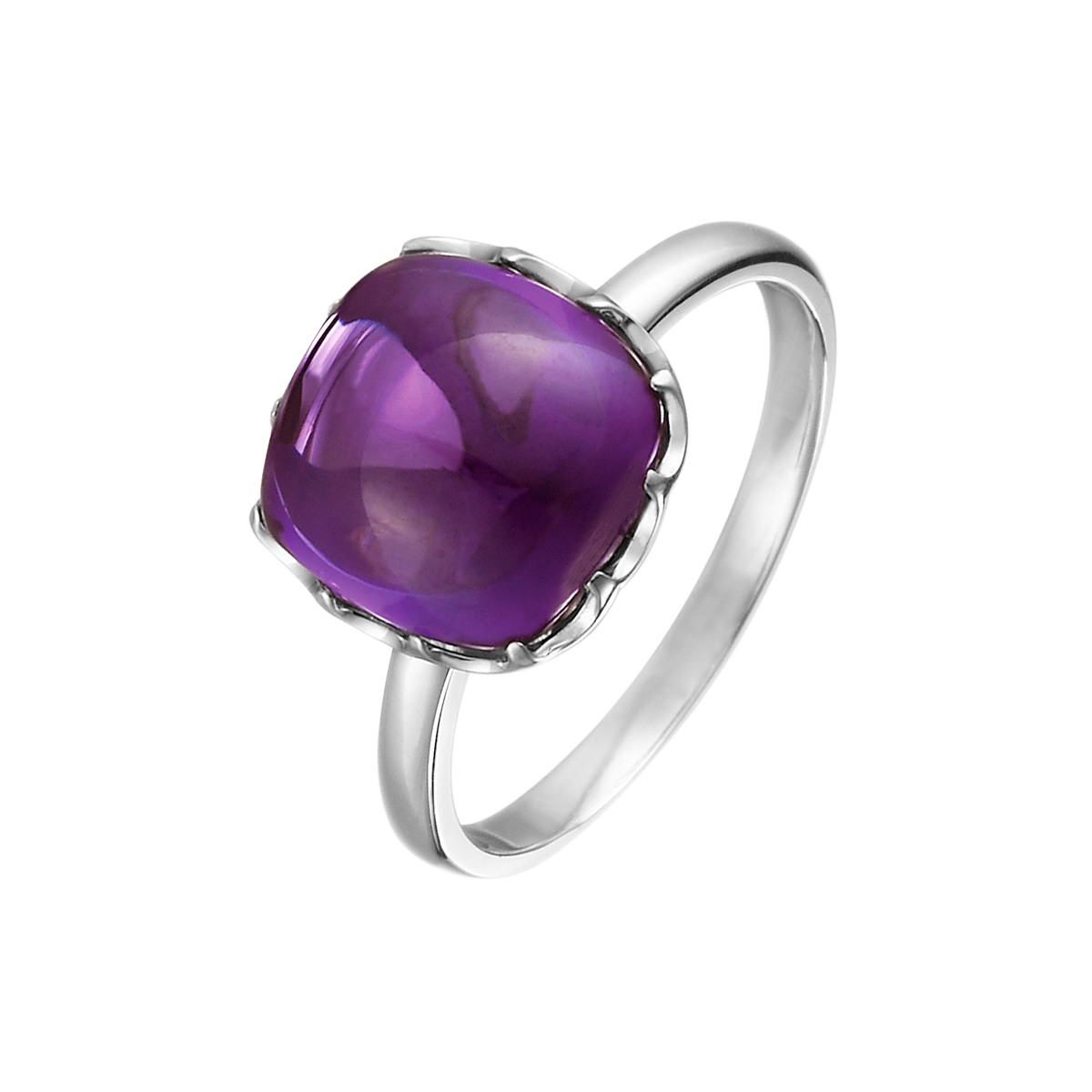 Nhẫn nữ đính đá màu Amethyst vàng 14K Candie S.Ame