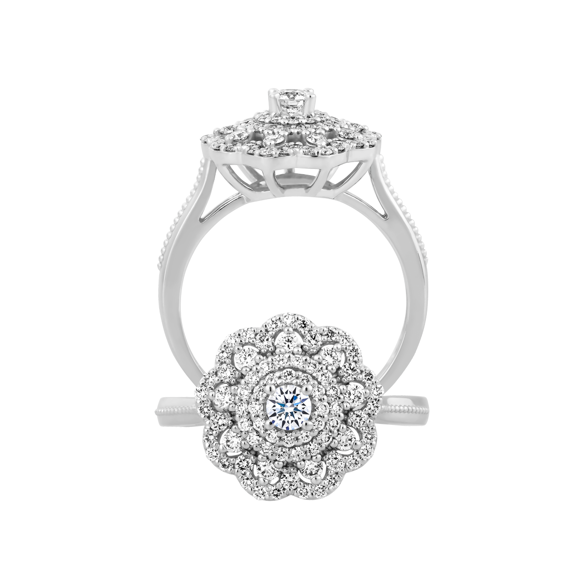 Nhẫn nữ đính đá CZ vàng 14K Bakarne N 1C
