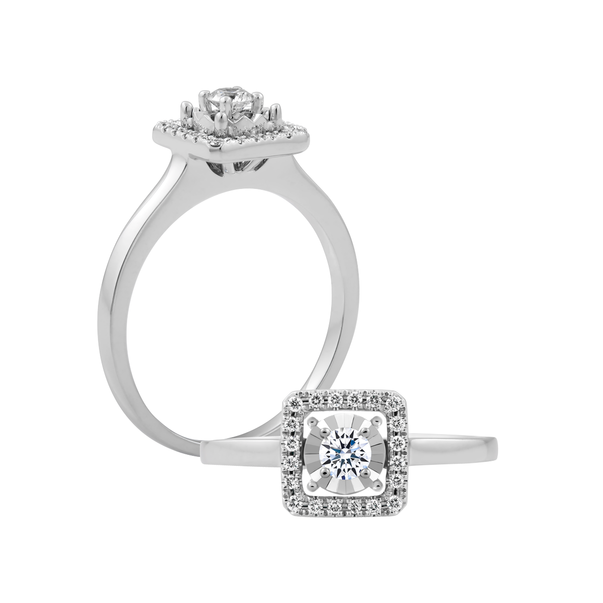 Nhẫn nữ kim cương vàng 14K Glenda 5p