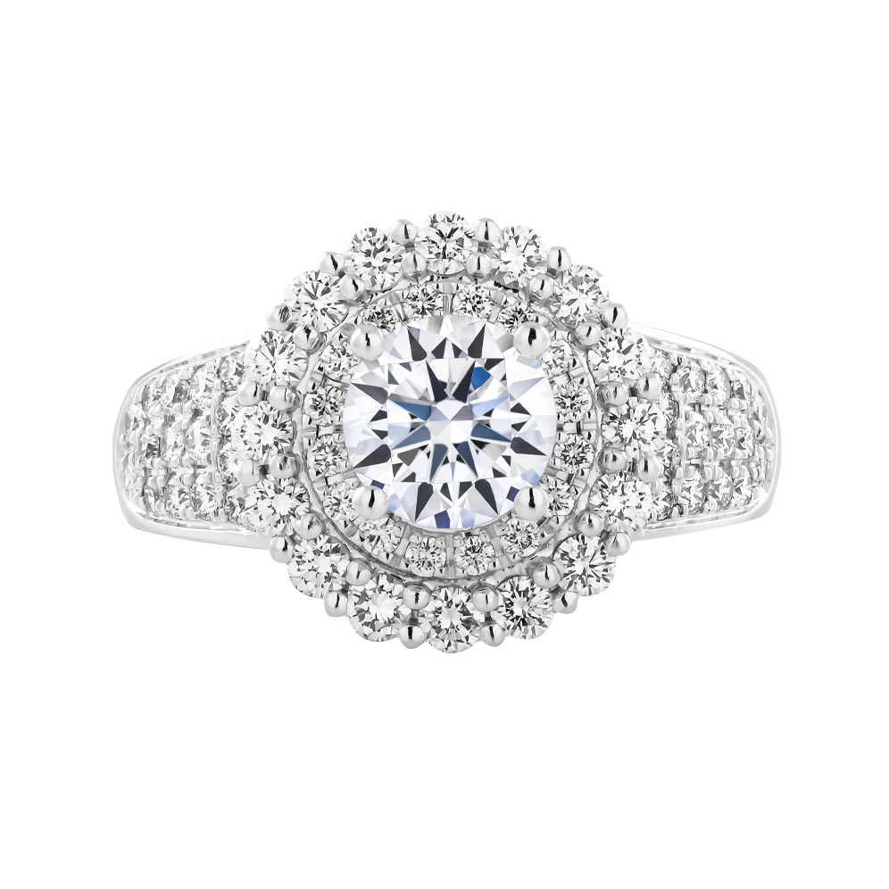 Ổ nhẫn nữ kim cương tấm vàng 14K Brucey 3C