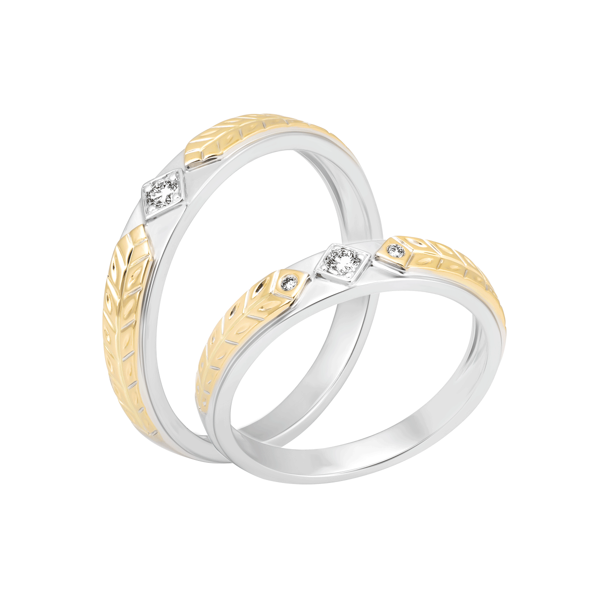 Nhẫn cưới nữ kim cương viên vàng 14K Arista F