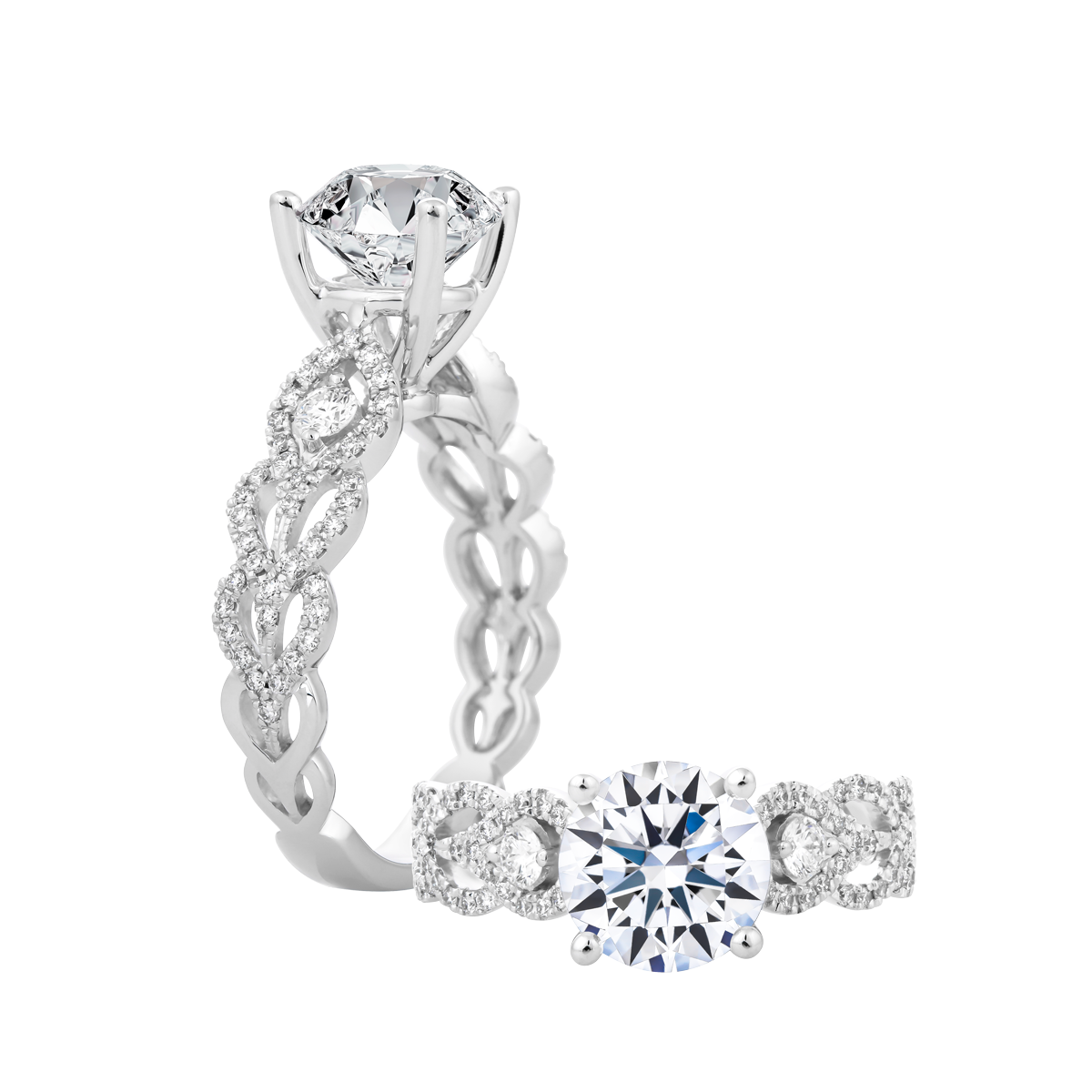 Nhẫn nữ kim cương tấm vàng 14K Valtina 3C