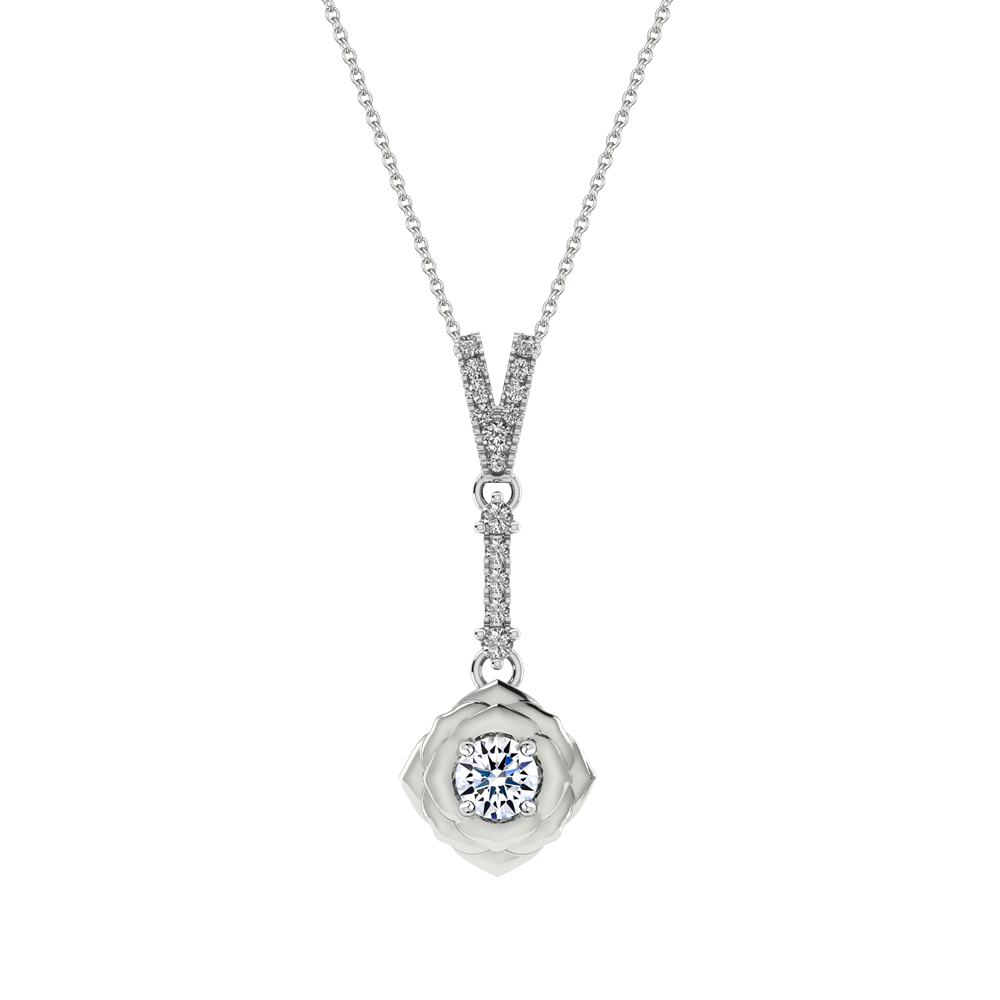 Mặt kim cương 8 Hearts & Arrows vàng 14K Black rose N H&A 2C