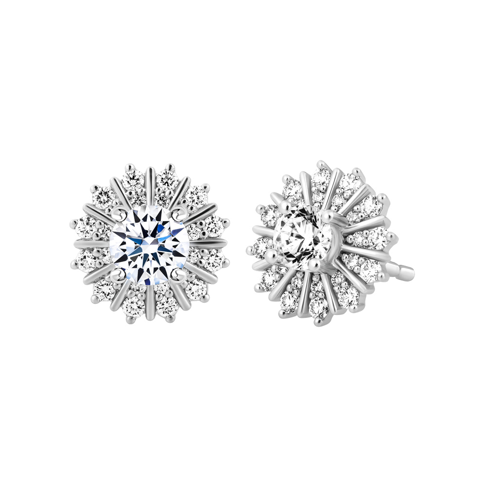 Ổ Bông kim cương tấm vàng 14K Gorgeous 3C