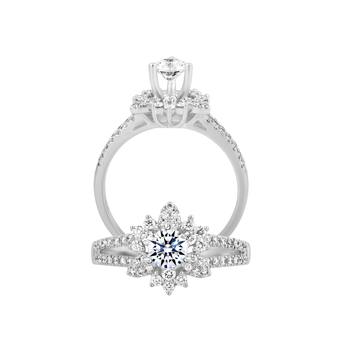 Nhẫn nữ kim cương tấm vàng 14K Jenny 3C