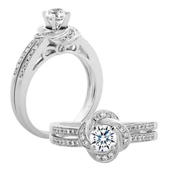 Ổ nhẫn nữ kim cương tấm vàng 14K Canzon 2C