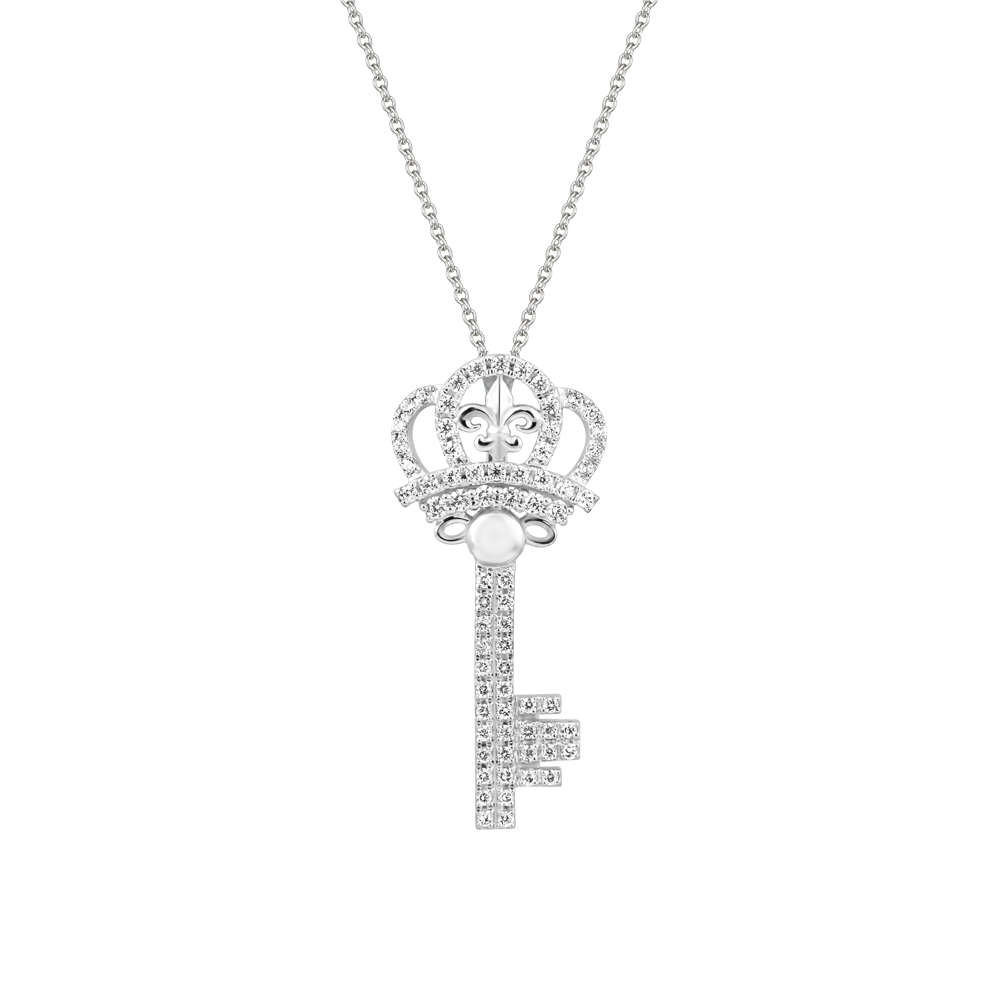 Mặt đính đá CZ vàng 14K Tiara Key
