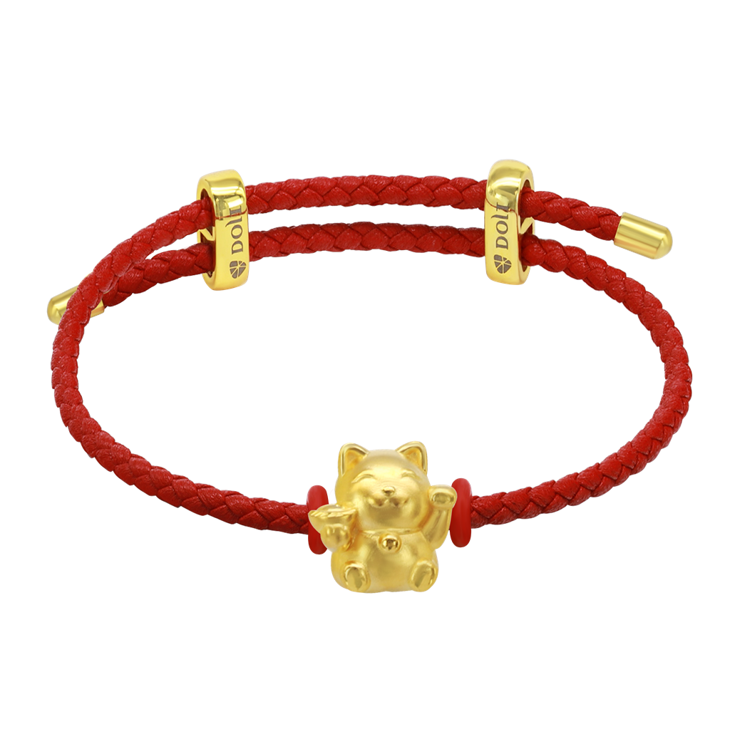 Lắc Vàng 24K Maneki Neko CB600457