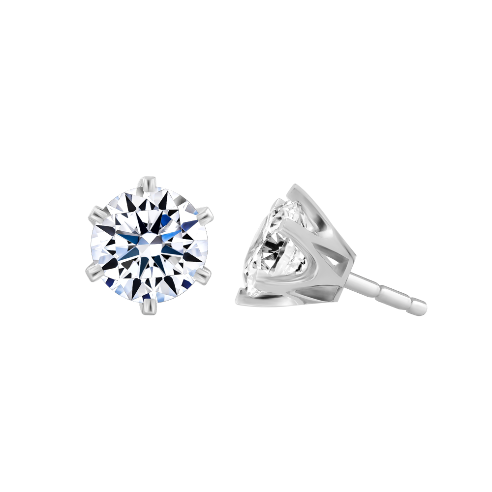 Hoa tai đính đá CZ vàng 14K Prince One N 3C