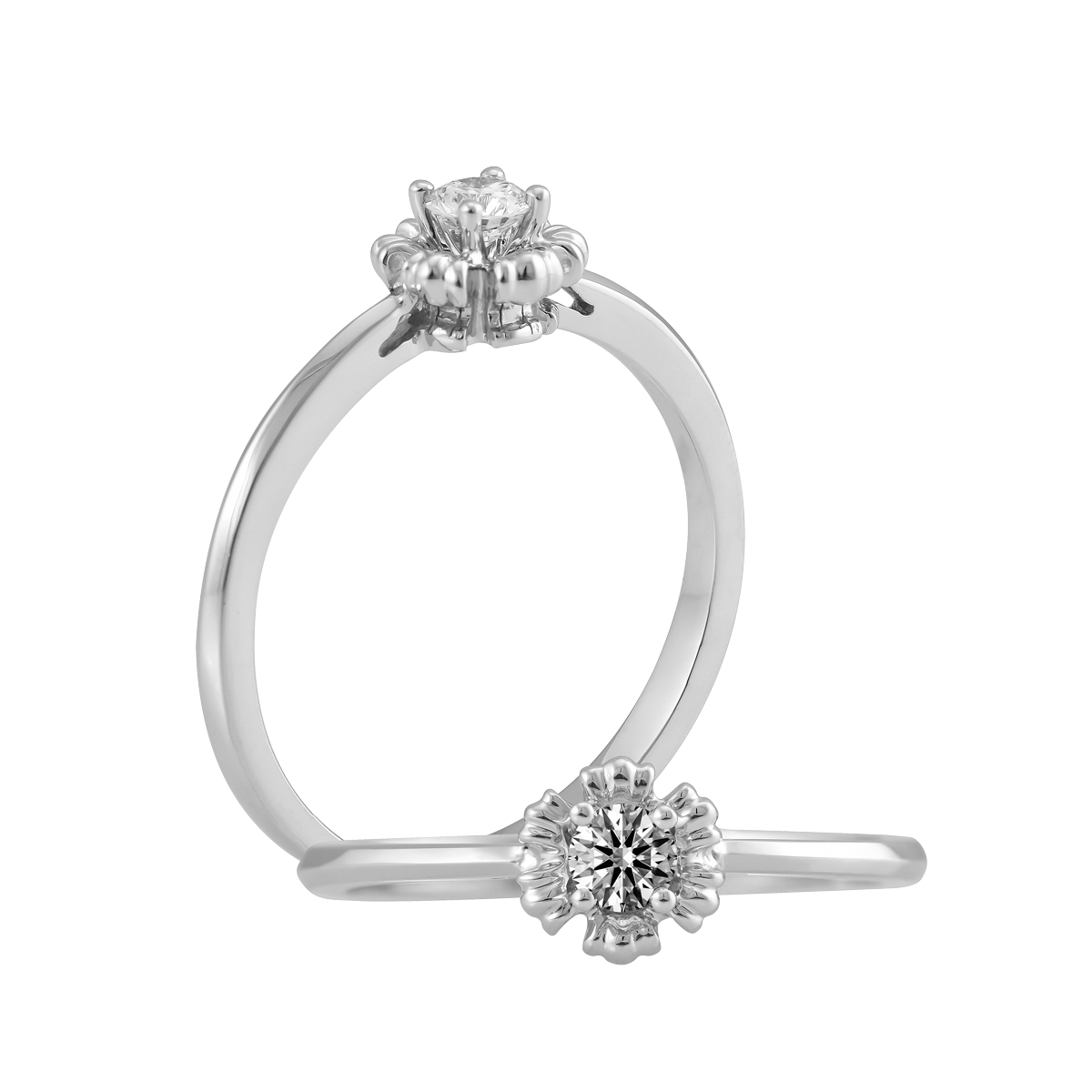 Nhẫn nữ kim cương vàng 14K Kaloni 5p