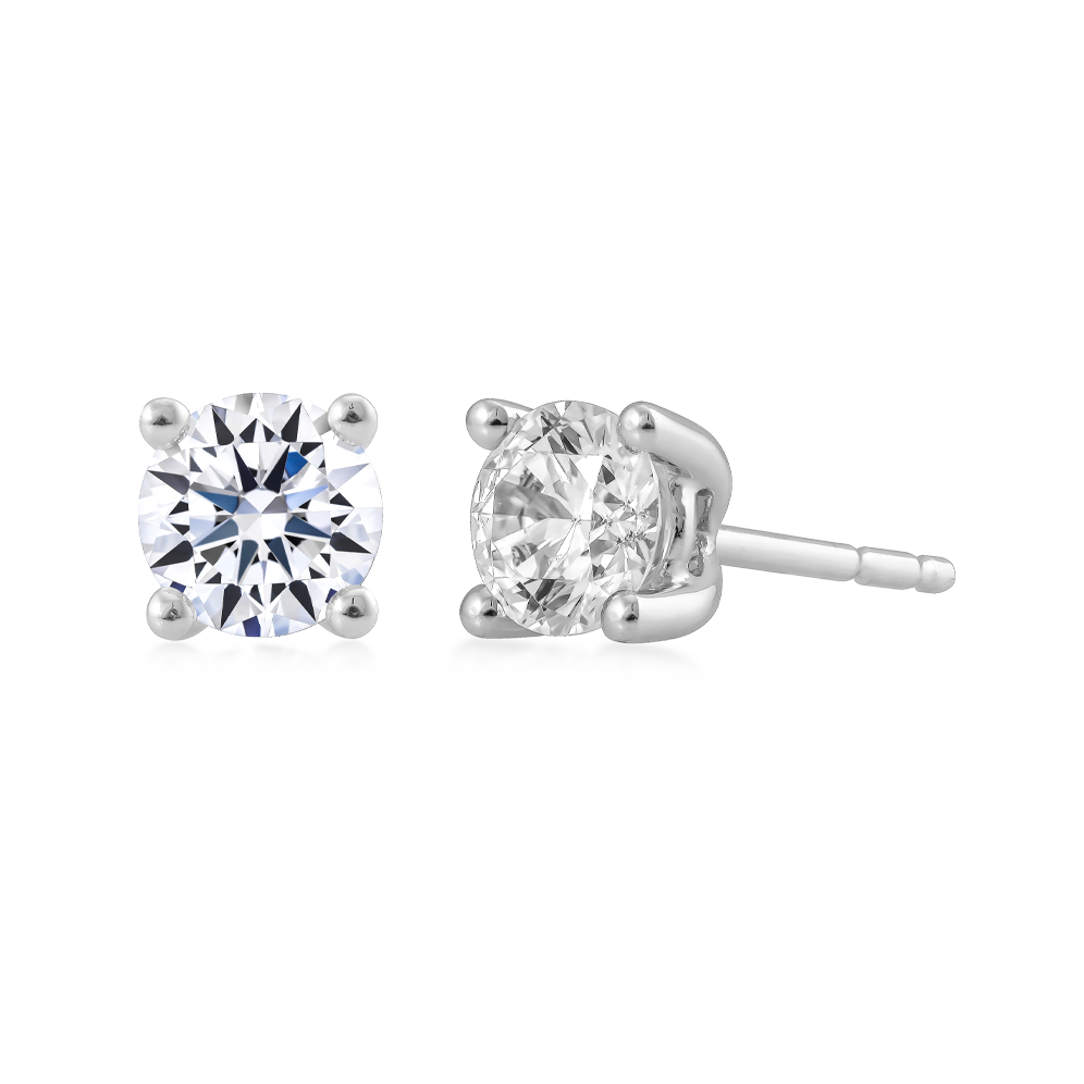 Hoa tai đính đá CZ vàng 14K Plainly 1CT