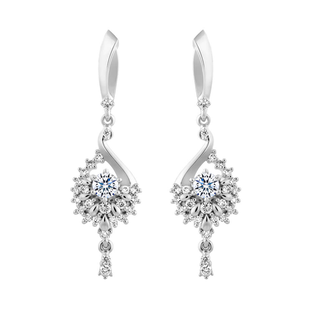 Hoa tai kim cương tấm vàng 14K Rosella N 2C