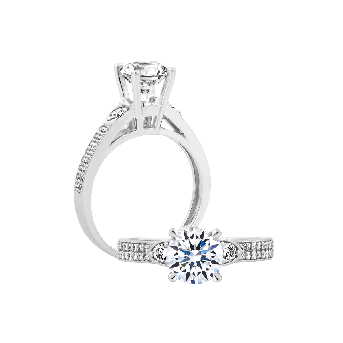 Nhẫn nữ đính đá CZ vàng 14K Battzion N 1CT