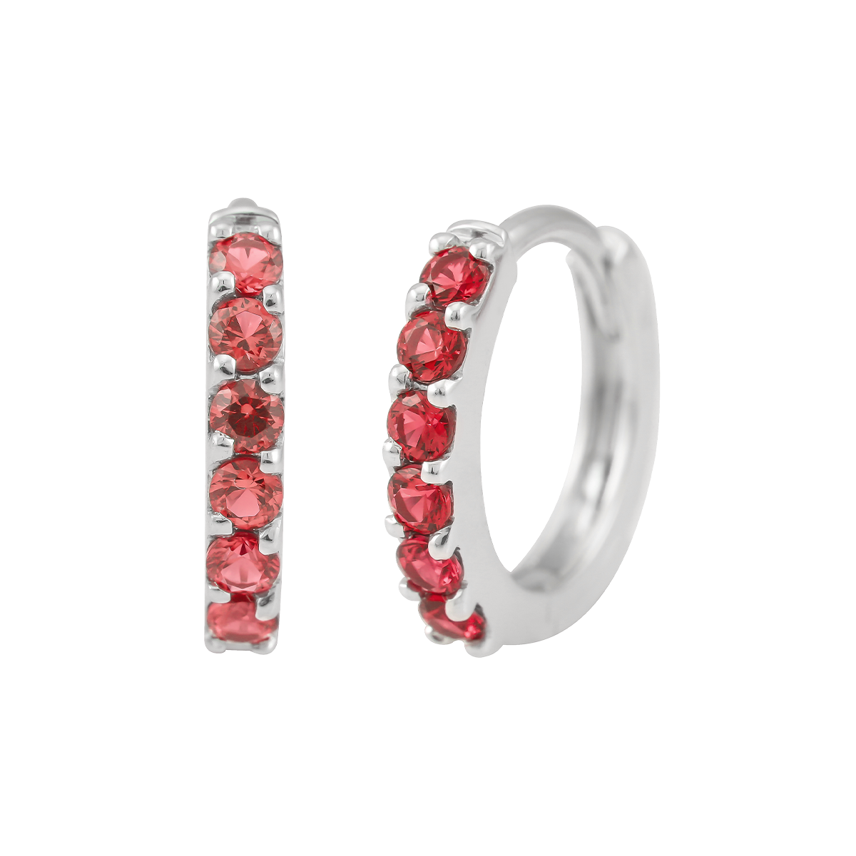 Hoa tai đính đá CZ vàng 10K Simple N RED