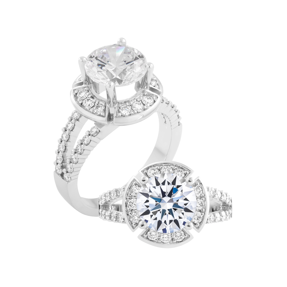 Nhẫn nữ kim cương tấm vàng 14K Bronco 1CT