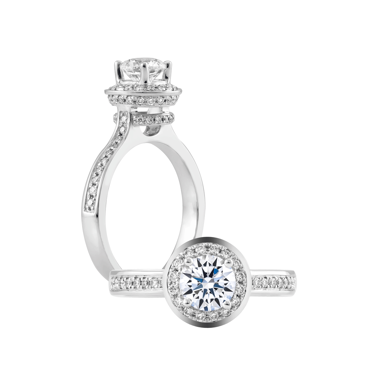Nhẫn nữ kim cương tấm vàng 14K Supremacy 3C