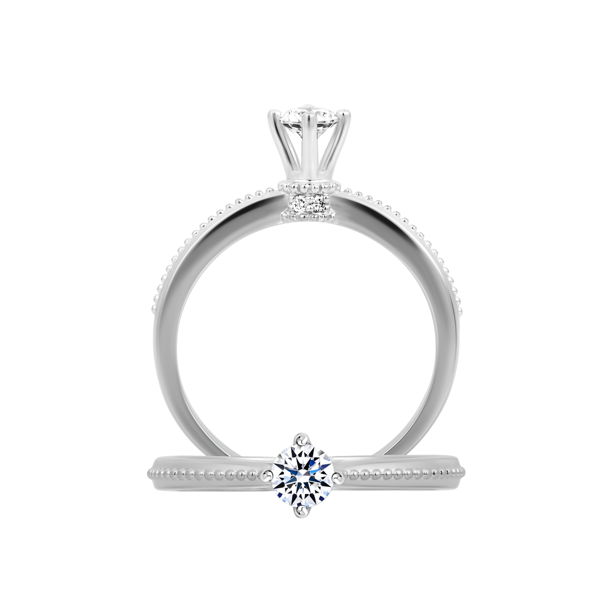 Nhẫn nữ kim cương 8 Hearts & Arrows vàng 14K Dagan N H&A 2C