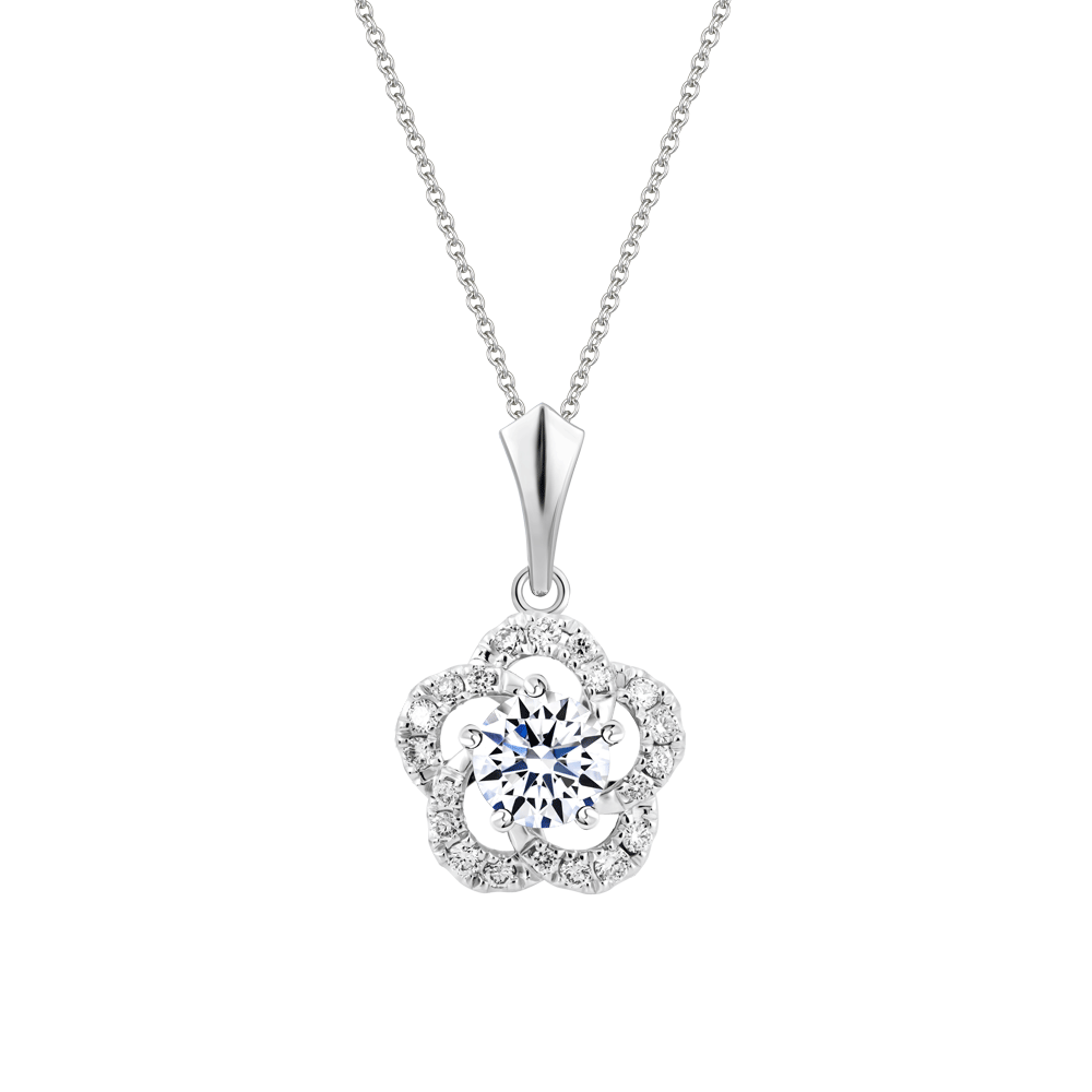 Mặt kim cương tấm vàng 14K Blooming 3C