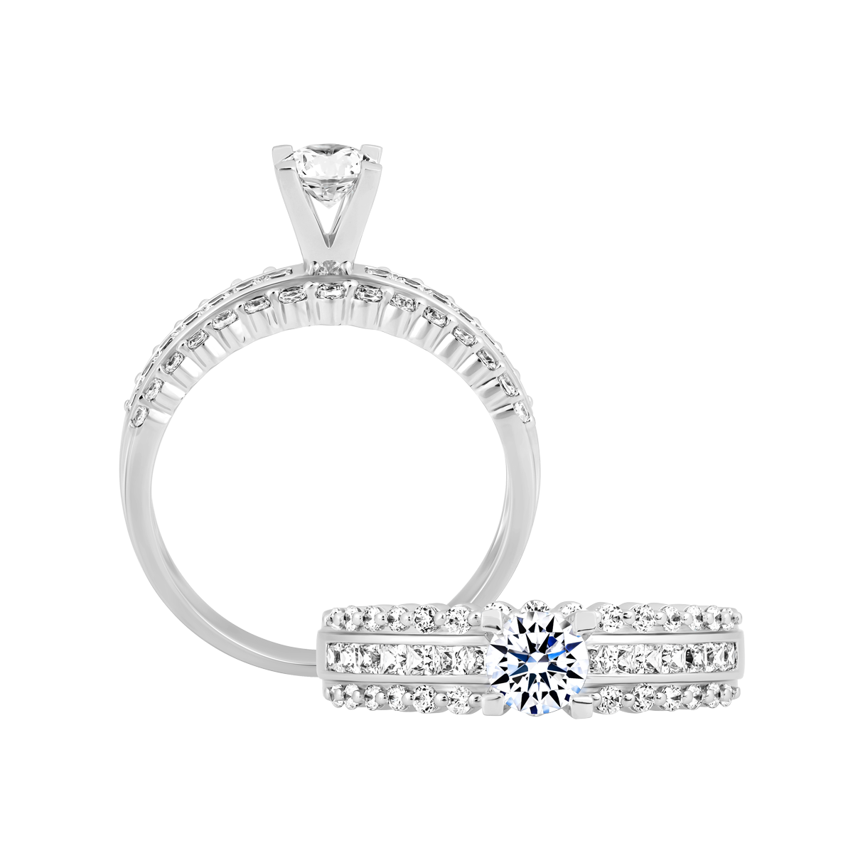 Nhẫn nữ đính đá CZ vàng 14K Schicksal N 3C