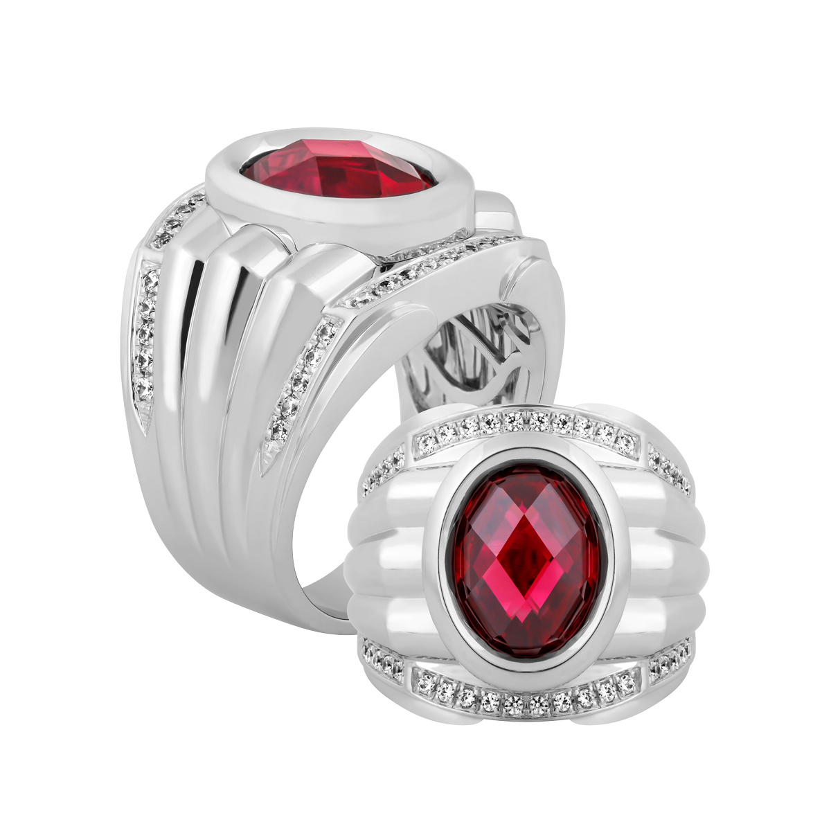 Nhẫn nam đính đá màu Ruby vàng 10K Bailey N S.Rub W
