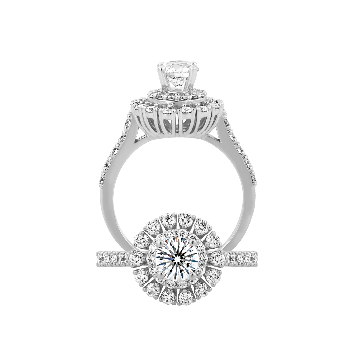 Ổ nhẫn nữ kim cương tấm vàng 14K Bayard N 5C