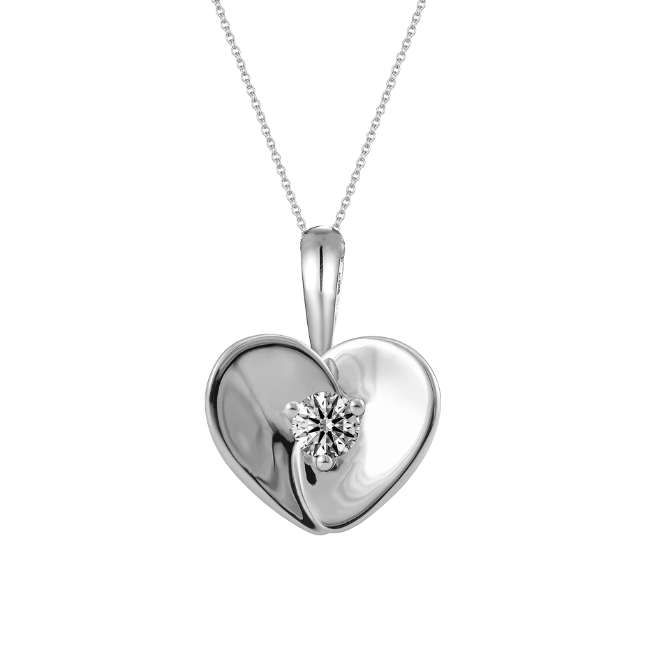Mặt kim cương vàng 14K Loving Heart 5p