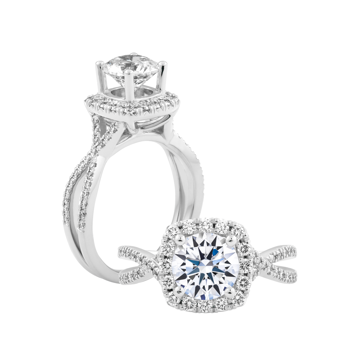 Nhẫn nữ kim cương tấm vàng 14K Shalise 1.5CT