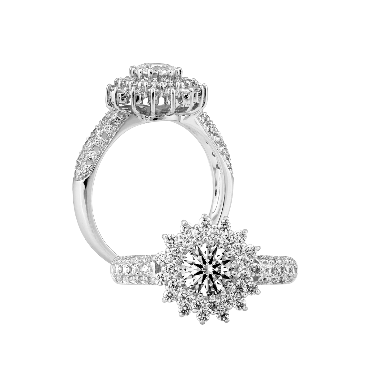 Nhẫn nữ kim cương tấm vàng 14K Tredway N 5C