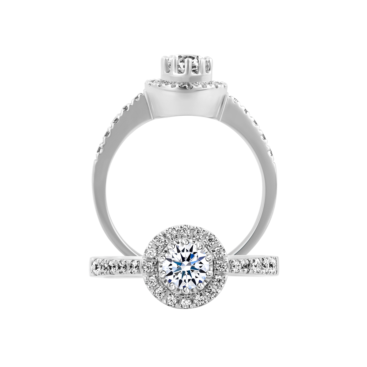 Nhẫn nữ kim cương tấm vàng 14K Horaz N 3C