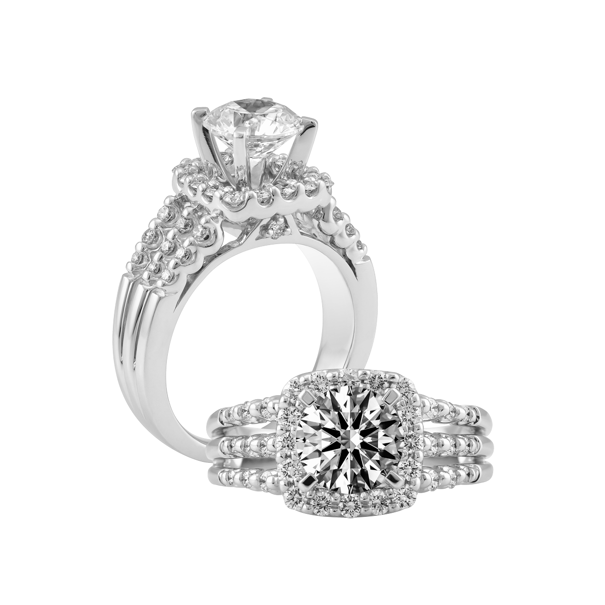 Nhẫn nữ kim cương tấm vàng 14K Belfry 1.5CT