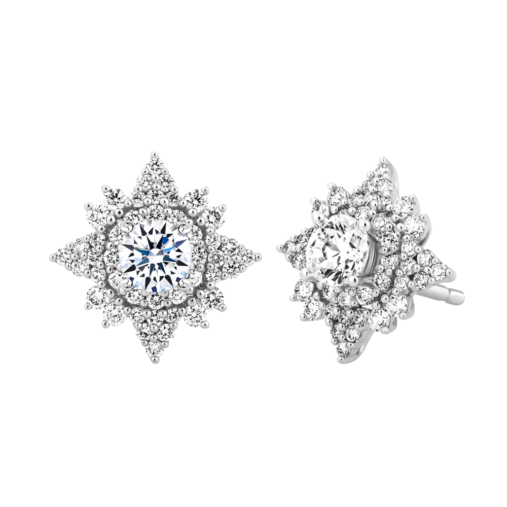 Ổ Bông kim cương tấm vàng 14K Fervency 3C