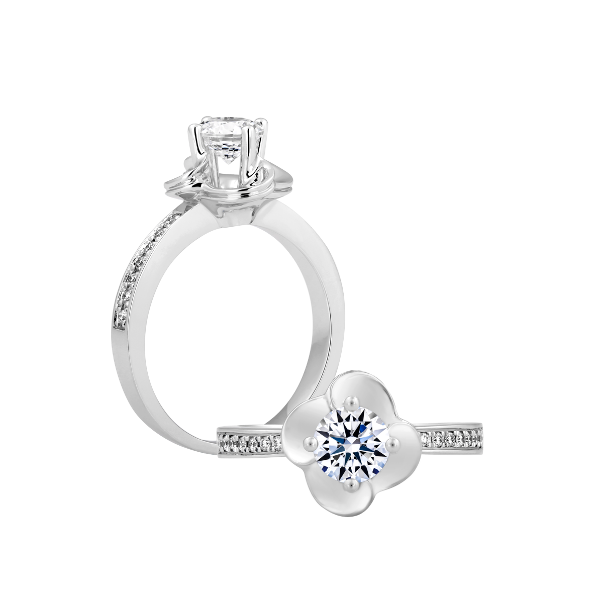 Nhẫn nữ kim cương tấm vàng 14K Vince 5C