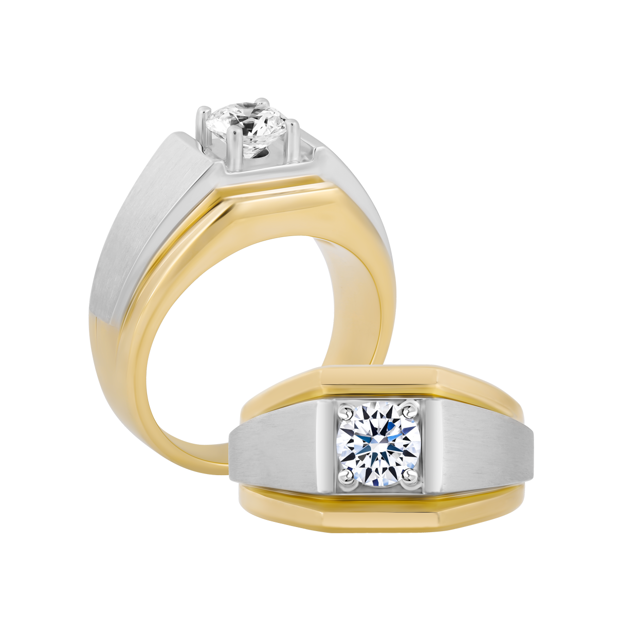 Nhẫn nam đính đá CZ vàng 14K Porsching 1.5CT YW